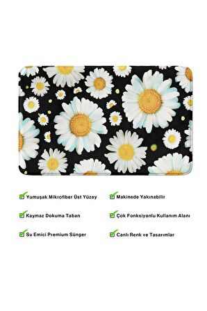 Monnhein 2'li Takım Banyo Paspası, Kaymaz Taban, Makinede Yıkanabilir, Banyo Halısı