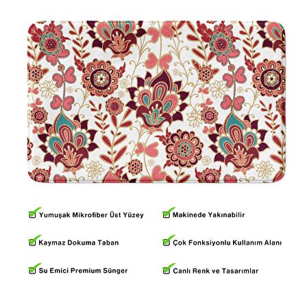 Monnhein  Mikrofiber Banyo Paspası, Kaymaz Taban, Makinede Yıkanabilir, Banyo Halısı