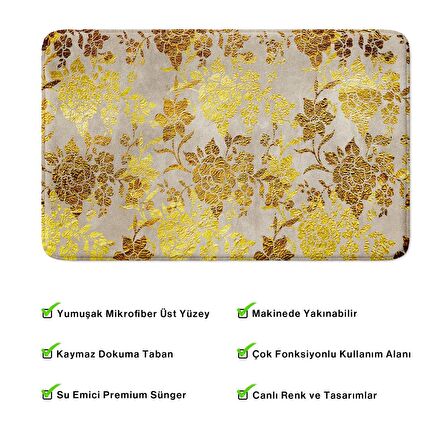 Monnhein  Mikrofiber Banyo Paspası, Kaymaz Taban, Makinede Yıkanabilir, Banyo Halısı (50x80)