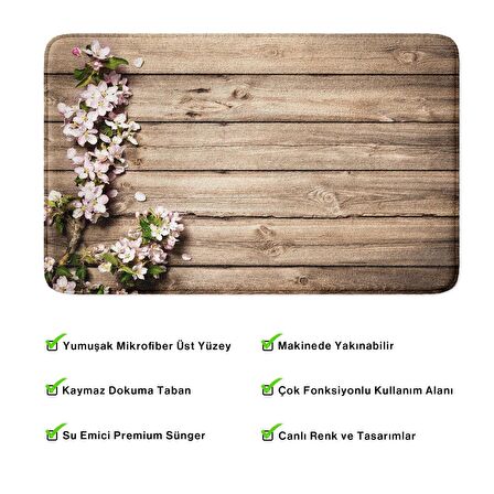 Monnhein  Mikrofiber Banyo Paspası, Kaymaz Taban, Makinede Yıkanabilir, Banyo Halısı (50x80)