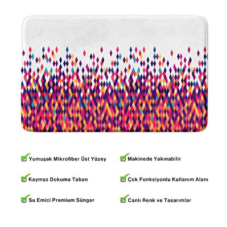 Monnhein  Mikrofiber Banyo Paspası, Kaymaz Taban, Makinede Yıkanabilir, Banyo Halısı