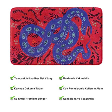 Monnhein  Mikrofiber Banyo Paspası, Kaymaz Taban, Makinede Yıkanabilir, Banyo Halısı