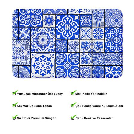 Monnhein  Mikrofiber Banyo Paspası, Kaymaz Taban, Makinede Yıkanabilir, Banyo Halısı (50x80)