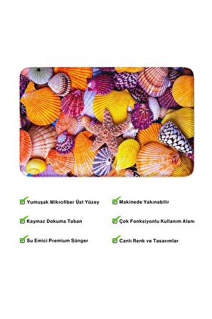 Monnhein 2'li Takım Banyo Paspası, Kaymaz Taban, Makinede Yıkanabilir, Banyo Halısı