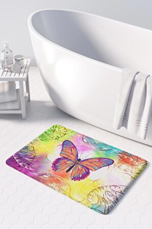 Monnhein 2'li Takım Banyo Paspası, Kaymaz Taban, Makinede Yıkanabilir, Banyo Halısı