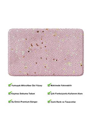 Monnhein 2'li Takım Banyo Paspası, Kaymaz Taban, Makinede Yıkanabilir, Banyo Halısı