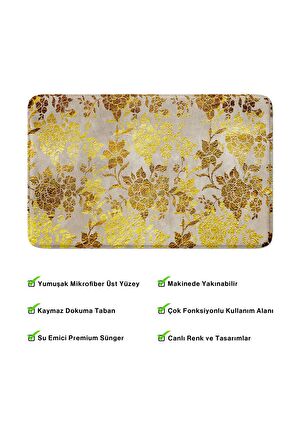 Monnhein 2'li Takım Banyo Paspası, Kaymaz Taban, Makinede Yıkanabilir, Banyo Halısı