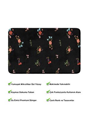Monnhein 2'li Takım Banyo Paspası, Kaymaz Taban, Makinede Yıkanabilir, Banyo Halısı
