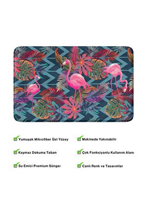 Monnhein 2'li Takım Banyo Paspası, Kaymaz Taban, Makinede Yıkanabilir, Banyo Halısı