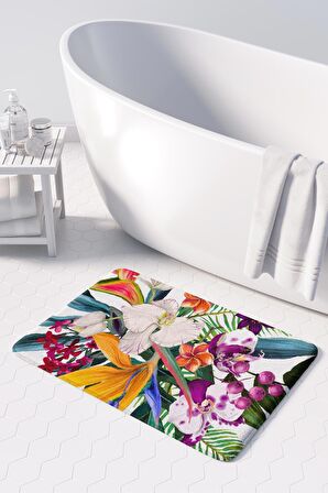 Monnhein 2'li Takım Banyo Paspası, Kaymaz Taban, Makinede Yıkanabilir, Banyo Halısı