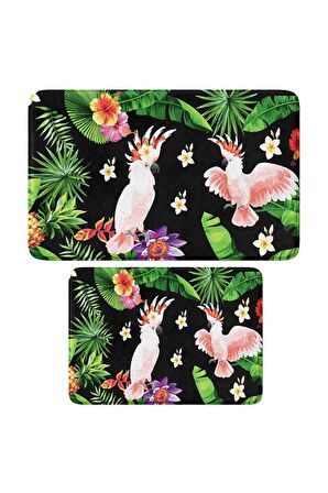 Monnhein 2'li Takım Banyo Paspası, Kaymaz Taban, Makinede Yıkanabilir, Banyo Halısı