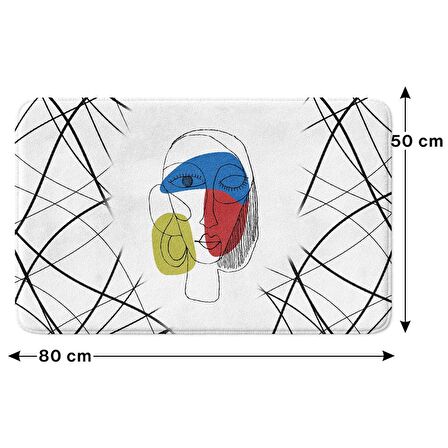 Monnhein  Mikrofiber Banyo Paspası, Kaymaz Taban, Makinede Yıkanabilir, Banyo Halısı (50x80)