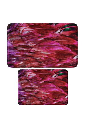 Monnhein 2'li Takım Banyo Paspası, Kaymaz Taban, Makinede Yıkanabilir, Banyo Halısı