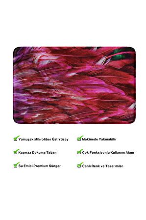 Monnhein 2'li Takım Banyo Paspası, Kaymaz Taban, Makinede Yıkanabilir, Banyo Halısı