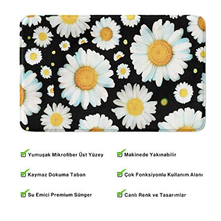 Monnhein  Mikrofiber Banyo Paspası, Kaymaz Taban, Makinede Yıkanabilir, Banyo Halısı (50x80)