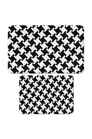 Monnhein 2'li Takım Banyo Paspası, Kaymaz Taban, Makinede Yıkanabilir, Banyo Halısı