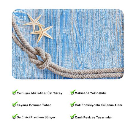 Monnhein  Mikrofiber Banyo Paspası, Kaymaz Taban, Makinede Yıkanabilir, Banyo Halısı