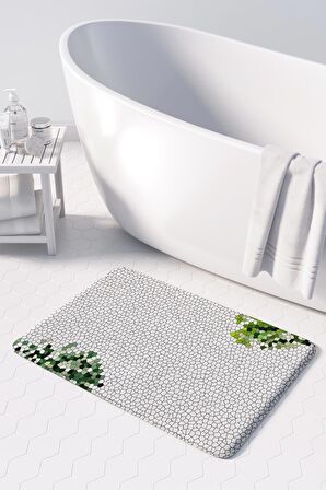 Monnhein  Mikrofiber Banyo Paspası, Kaymaz Taban, Makinede Yıkanabilir, Banyo Halısı (50x80)