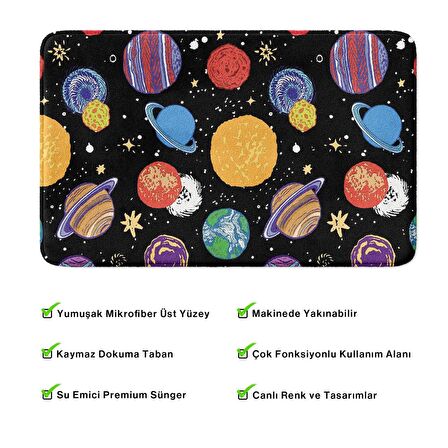 Monnhein  Mikrofiber Banyo Paspası, Kaymaz Taban, Makinede Yıkanabilir, Banyo Halısı (50x80)