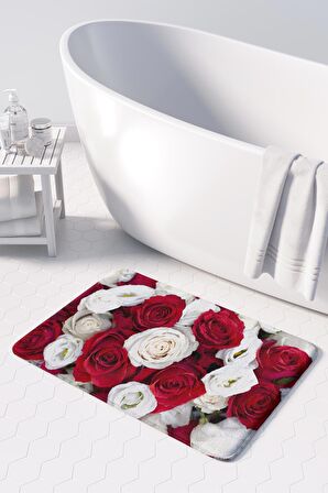 Monnhein 2'li Takım Banyo Paspası, Kaymaz Taban, Makinede Yıkanabilir, Banyo Halısı