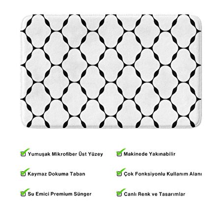 Monnhein  Mikrofiber Banyo Paspası, Kaymaz Taban, Makinede Yıkanabilir, Banyo Halısı (50x80)
