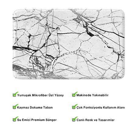Monnhein  Mikrofiber Banyo Paspası, Kaymaz Taban, Makinede Yıkanabilir, Banyo Halısı