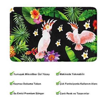 Monnhein  Mikrofiber Banyo Paspası, Kaymaz Taban, Makinede Yıkanabilir, Banyo Halısı (50x80)
