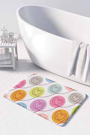 Monnhein 2'li Takım Banyo Paspası, Kaymaz Taban, Makinede Yıkanabilir, Banyo Halısı