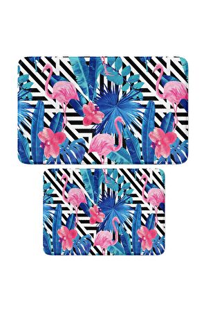 Monnhein 2'li Takım Banyo Paspası, Kaymaz Taban, Makinede Yıkanabilir, Banyo Halısı