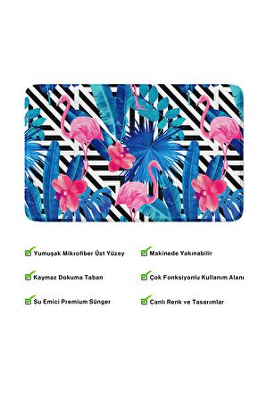 Monnhein 2'li Takım Banyo Paspası, Kaymaz Taban, Makinede Yıkanabilir, Banyo Halısı