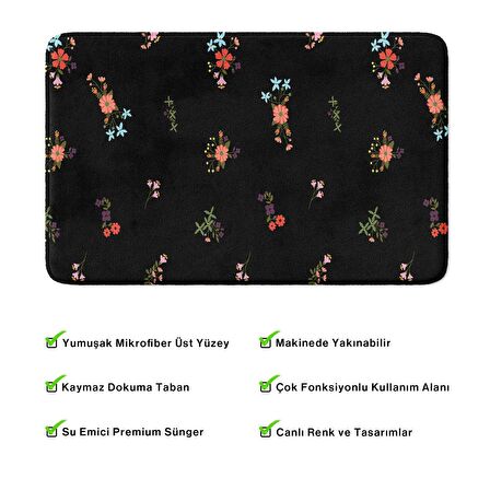 Monnhein  Mikrofiber Banyo Paspası, Kaymaz Taban, Makinede Yıkanabilir, Banyo Halısı