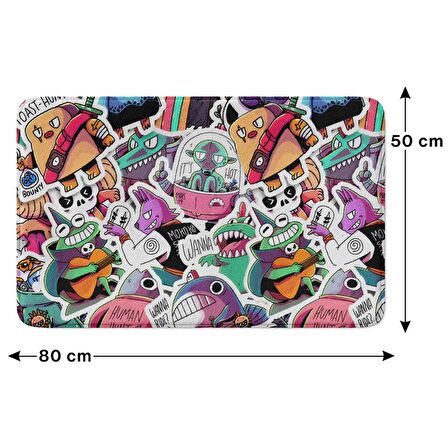 Monnhein  Mikrofiber Banyo Paspası, Kaymaz Taban, Makinede Yıkanabilir, Banyo Halısı (50x80)