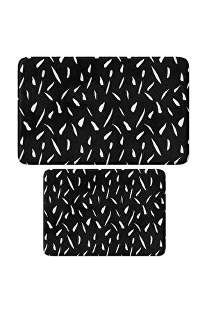 Monnhein 2'li Takım Banyo Paspası, Kaymaz Taban, Makinede Yıkanabilir, Banyo Halısı