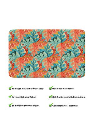 Monnhein 2'li Takım Banyo Paspası, Kaymaz Taban, Makinede Yıkanabilir, Banyo Halısı