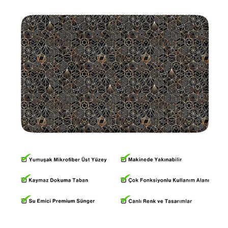 Monnhein  Mikrofiber Banyo Paspası, Kaymaz Taban, Makinede Yıkanabilir, Banyo Halısı (50x80)