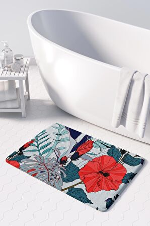 Monnhein 2'li Takım Banyo Paspası, Kaymaz Taban, Makinede Yıkanabilir, Banyo Halısı