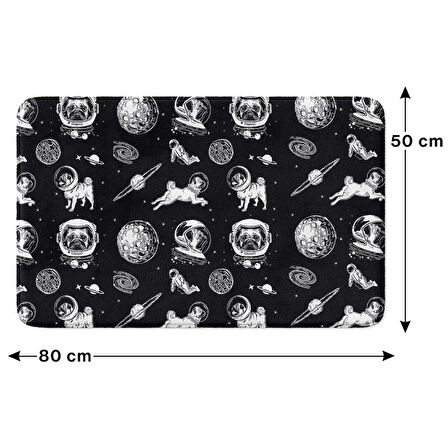Monnhein  Mikrofiber Banyo Paspası, Kaymaz Taban, Makinede Yıkanabilir, Banyo Halısı (50x80)