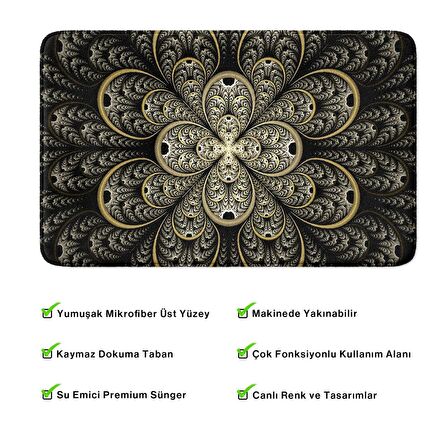 Monnhein  Mikrofiber Banyo Paspası, Kaymaz Taban, Makinede Yıkanabilir, Banyo Halısı (50x80)