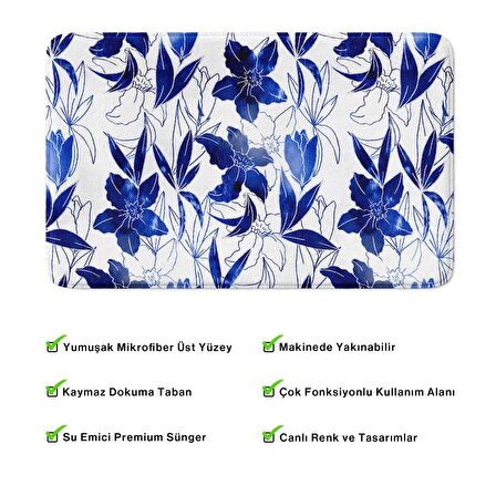 Monnhein  Mikrofiber Banyo Paspası, Kaymaz Taban, Makinede Yıkanabilir, Banyo Halısı (50x80)