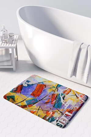 Monnhein 2'li Takım Banyo Paspası, Kaymaz Taban, Makinede Yıkanabilir, Banyo Halısı