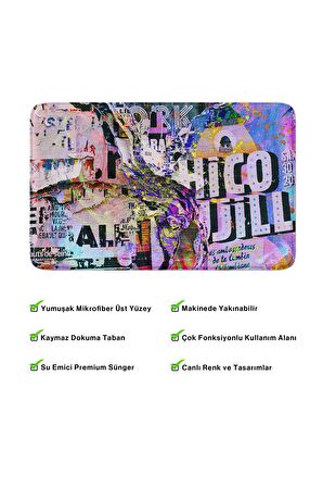 Monnhein 2'li Takım Banyo Paspası, Kaymaz Taban, Makinede Yıkanabilir, Banyo Halısı