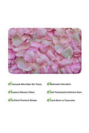 Monnhein 2'li Takım Banyo Paspası, Kaymaz Taban, Makinede Yıkanabilir, Banyo Halısı