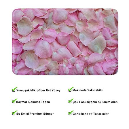 Monnhein  Mikrofiber Banyo Paspası, Kaymaz Taban, Makinede Yıkanabilir, Banyo Halısı (50x80)