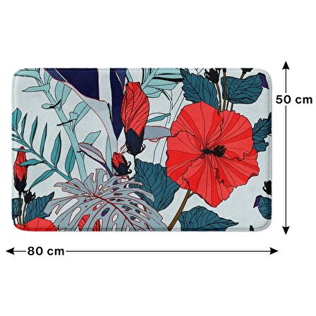 Monnhein  Mikrofiber Banyo Paspası, Kaymaz Taban, Makinede Yıkanabilir, Banyo Halısı (50x80)