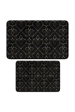 Monnhein 2'li Takım Banyo Paspası, Kaymaz Taban, Makinede Yıkanabilir, Banyo Halısı