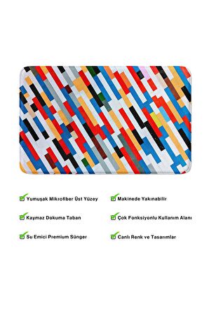 Monnhein 2'li Takım Banyo Paspası, Kaymaz Taban, Makinede Yıkanabilir, Banyo Halısı