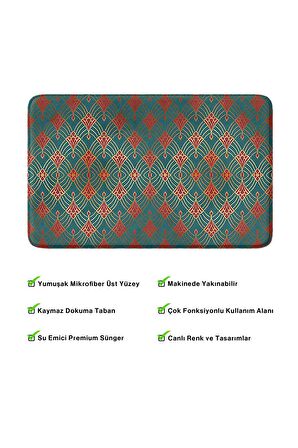 Monnhein 2'li Takım Banyo Paspası, Kaymaz Taban, Makinede Yıkanabilir, Banyo Halısı