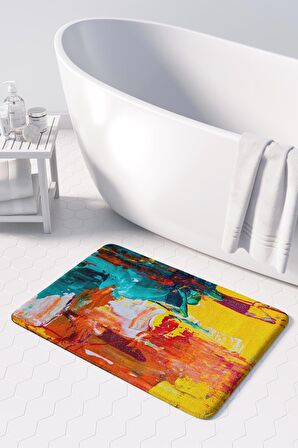 Monnhein 2'li Takım Banyo Paspası, Kaymaz Taban, Makinede Yıkanabilir, Banyo Halısı