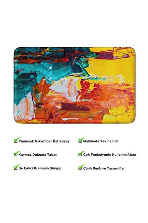 Monnhein 2'li Takım Banyo Paspası, Kaymaz Taban, Makinede Yıkanabilir, Banyo Halısı