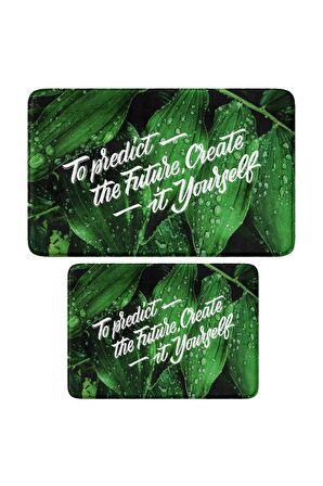 Monnhein 2'li Takım Banyo Paspası, Kaymaz Taban, Makinede Yıkanabilir, Banyo Halısı